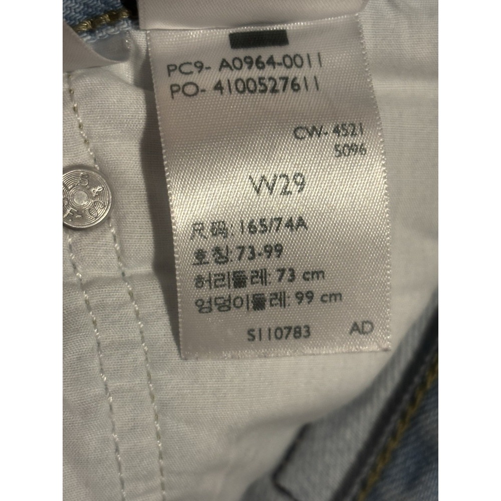 Levi's Women's Jeans 29 Low‎ Pro Straight Leg Light Wash Denim Holes Distressed - Picture 4 of 11